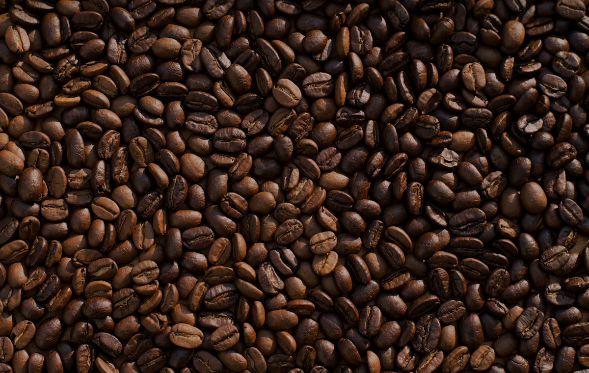 Fresh roasted whole coffee beans