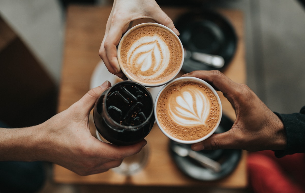 A real cup of coffee on a table