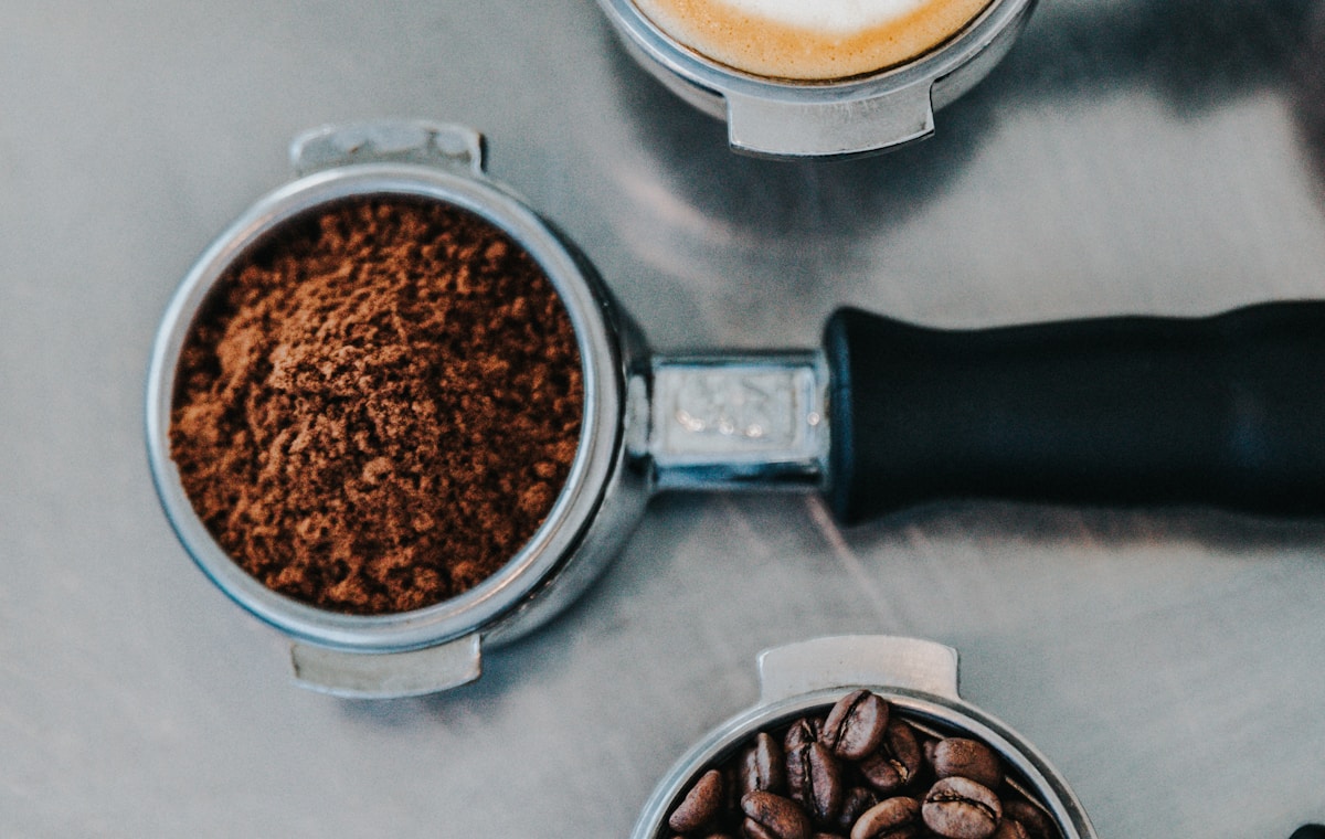 Actual cups of coffee during a tasting and evaluation setup